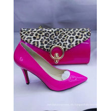 Zapatos calientes de las señoras de las ventas con la bolsa a juego del leopardo (G-19)